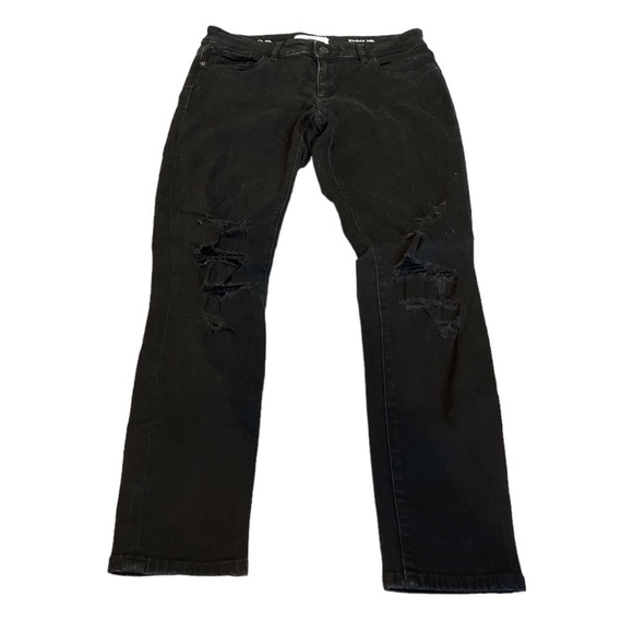 Dl1961 Emma Power Leggings Skinny Distressed Jeans Black Size 29 - Picture 9 of 9